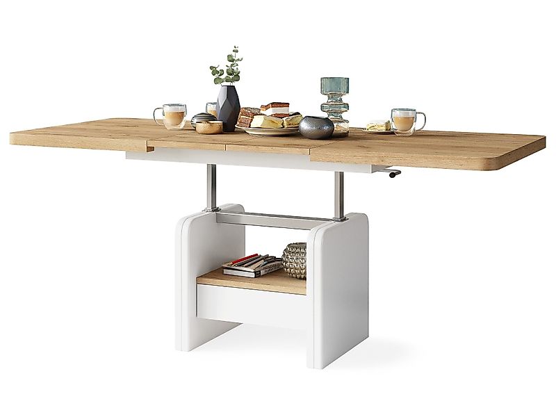designimpex Couchtisch Design Wohnzimmertisch Lexus höhenverstellbar günstig online kaufen
