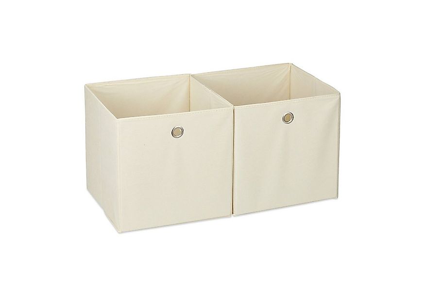 relaxdays Aufbewahrungsbox 4 x Aufbewahrungsbox Stoff beige günstig online kaufen