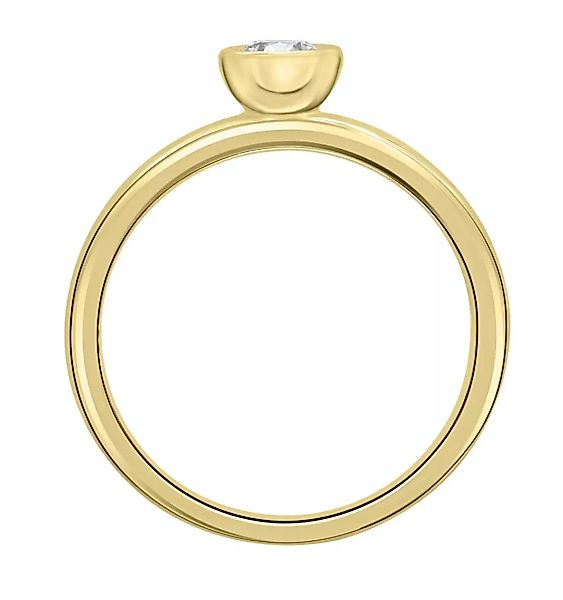 ONE ELEMENT Diamantring "0.1 ct Diamant Brillant Zarge Ring aus 585 Gelbgol günstig online kaufen