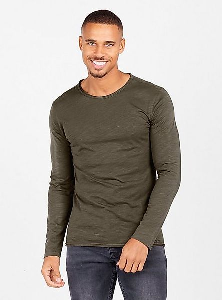 Key Largo Langarmshirt Cheese vintage Look uni Basic MLS00033 Rundhalsausch günstig online kaufen