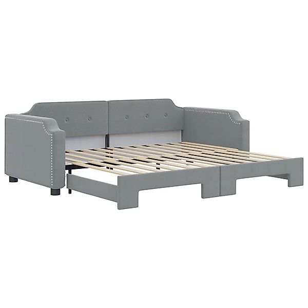 vidaXL Tagesbett Ausziehbar Hellgrau 80x200 cm Stoff1884543 günstig online kaufen