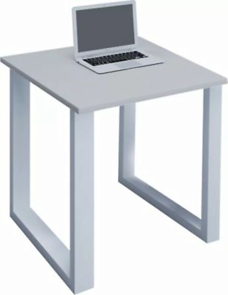 VCM Holz Schreibtisch Computertisch Arbeitstisch Büromöbel Lona U Weiß grau günstig online kaufen