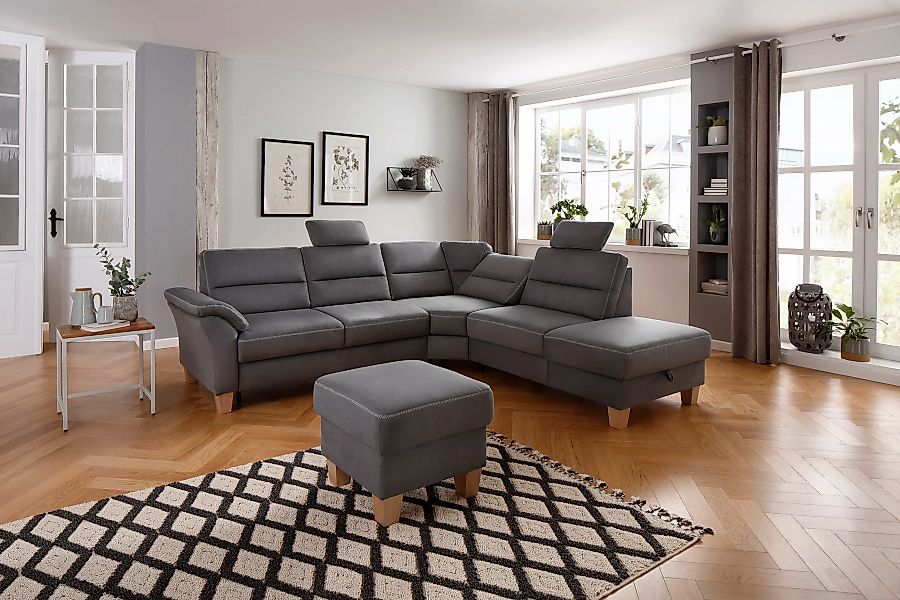 Home affaire Ecksofa Soleo L-Form, komfortabel durch Trapezecke mit Relaxfu günstig online kaufen