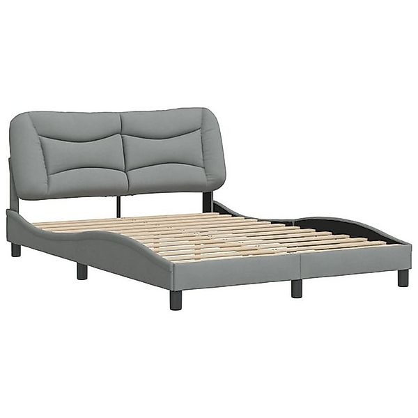 vidaXL Bettgestell Bettgestell mit Kopfteil Dunkelgrau 140x200 cm Stoff günstig online kaufen