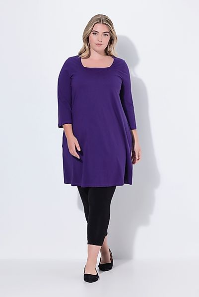 Ulla Popken Longshirt Longshirt A-Linie Carré-Ausschnitt günstig online kaufen