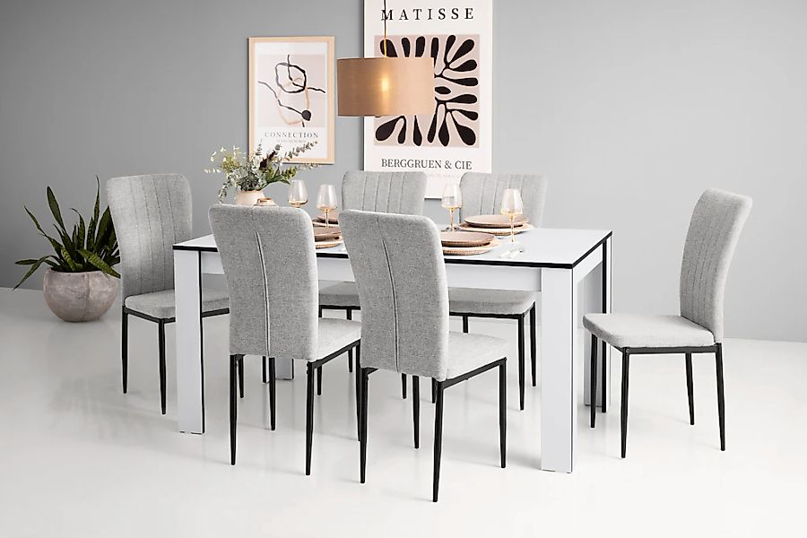 Home affaire 4-Fußstuhl "Bergamo", (Set), 4 St., Webstoff, erhältlich in Sa günstig online kaufen