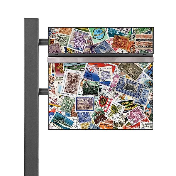 Banjado Standbriefkasten Anthrazit 45x120x16.5cm Groß Inkl. Montagematerial günstig online kaufen