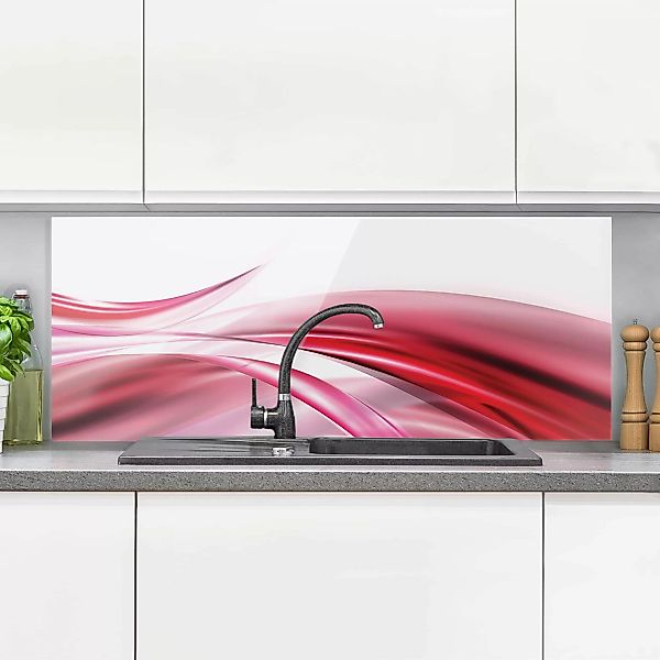 Glas Spritzschutz Abstrakt - Panorama Pink Dust günstig online kaufen