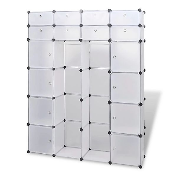 Modularer Schrank Mit 18 Fächern Weiß 37 X 146 X 180,5 Cm günstig online kaufen