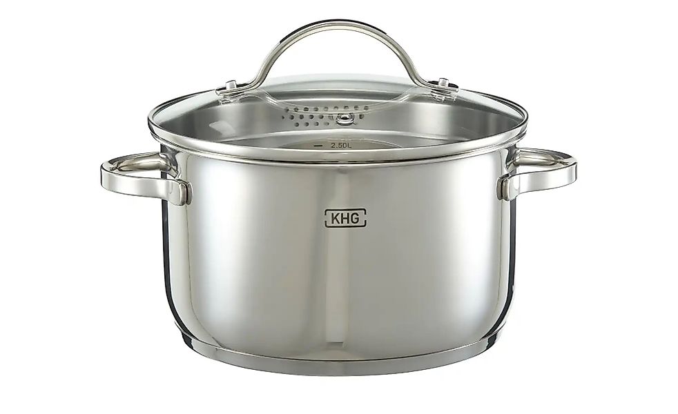 KHG Kochtopf mit Ausguß   ¦ silber ¦ Edelstahl ¦ Maße (cm): H: 11,5  Ø: 20 günstig online kaufen