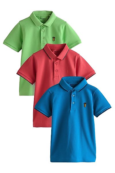 Next Poloshirt Kurzärmelige Polohemden im 3er-Pack günstig online kaufen