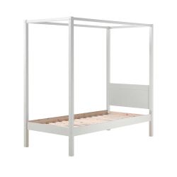 Weißes Himmelbettgestell aus Kiefer Massivholz modern günstig online kaufen