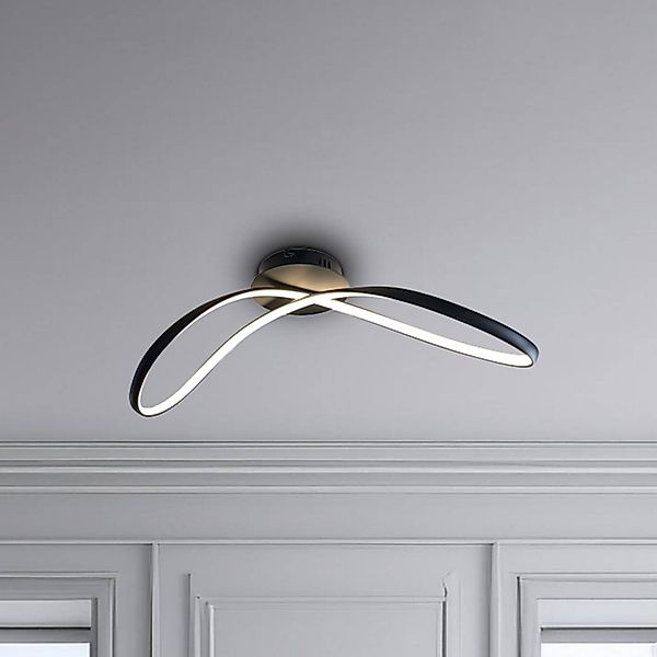 LED-Deckenleuchte Infinity, Metall, schwarz, 4.000 K günstig online kaufen