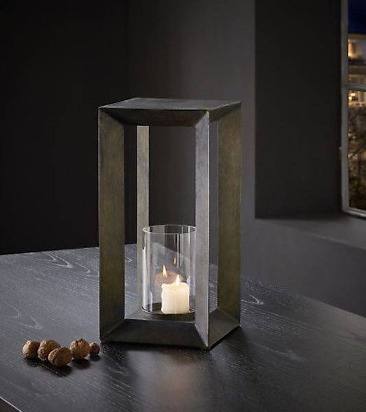 ESTATE geometrisches Windlicht mit Bronzeoptik günstig online kaufen