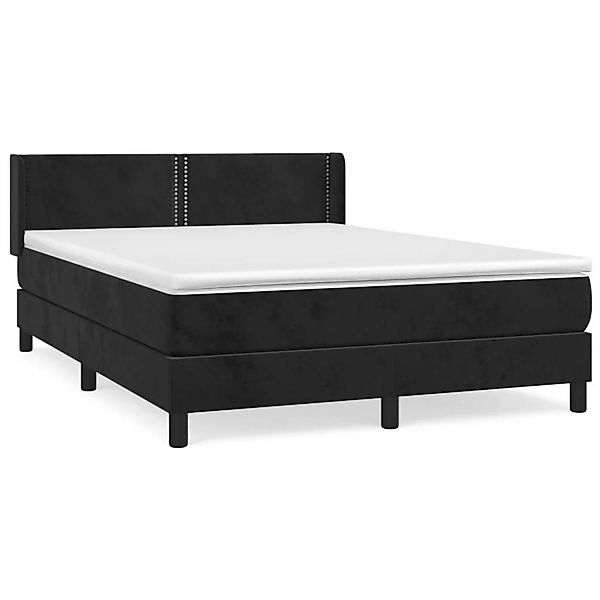 vidaXL Boxspringbett mit Matratze Schwarz 140x190 cm Samt1466594 günstig online kaufen