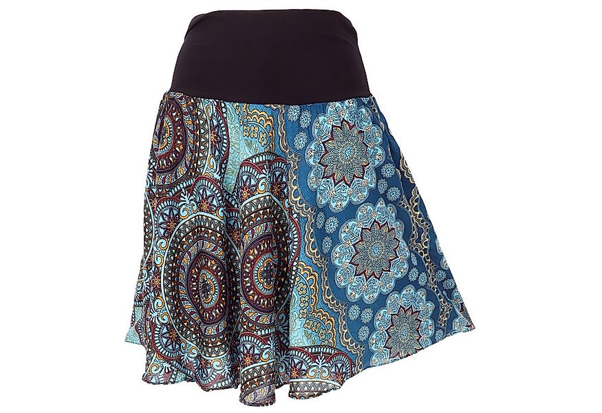 Guru-Shop Minirock Luftiger Minirock, Boho Sommerrock - petrol/braun Boho günstig online kaufen