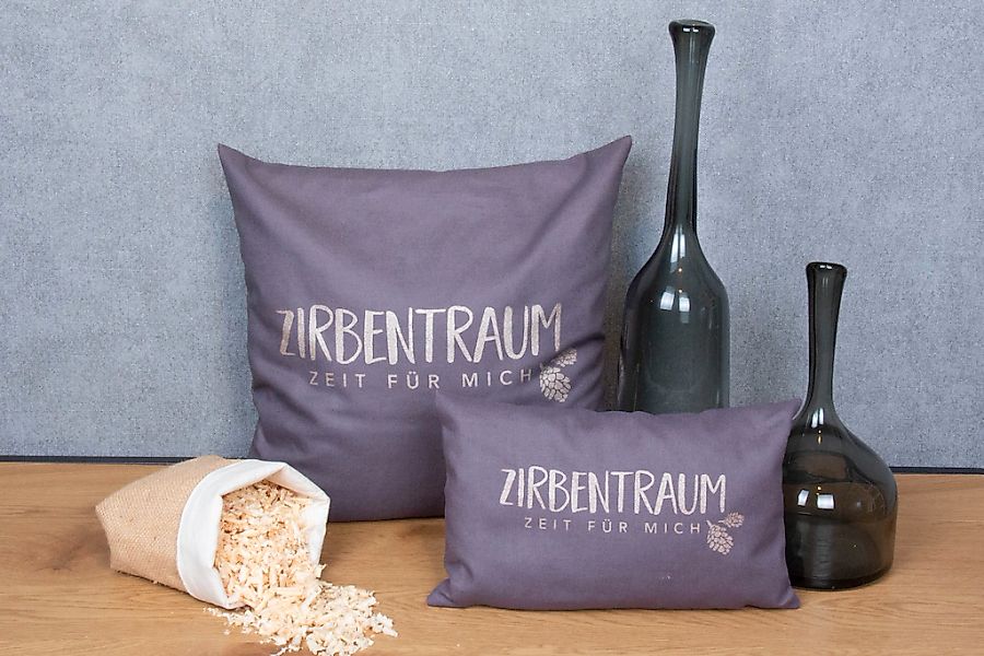herbalind Zirbenkissen "Zirbentraum in Violett/Roségold 40x40 mit Reißversc günstig online kaufen