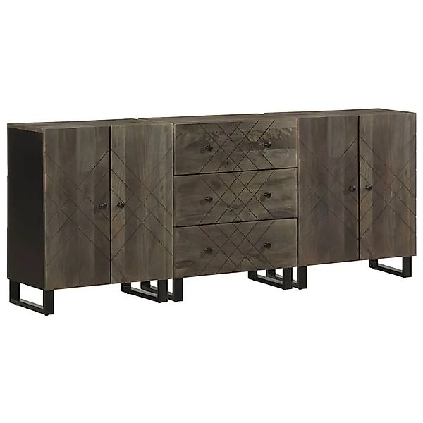 vidaXL 3 Tlg Sideboards Schwarz 60x33x75 cm Massivholz Mango 3309999 günstig online kaufen
