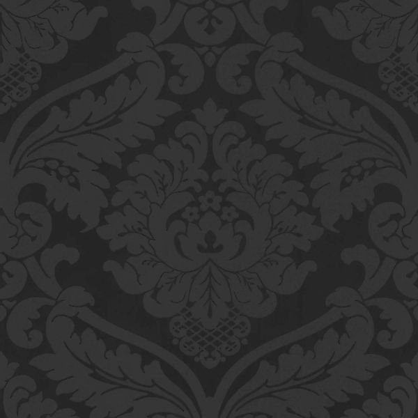 Bricoflor Barock Tapete aus Papier und Vinyl Schwarze Ornament Tapete mit V günstig online kaufen