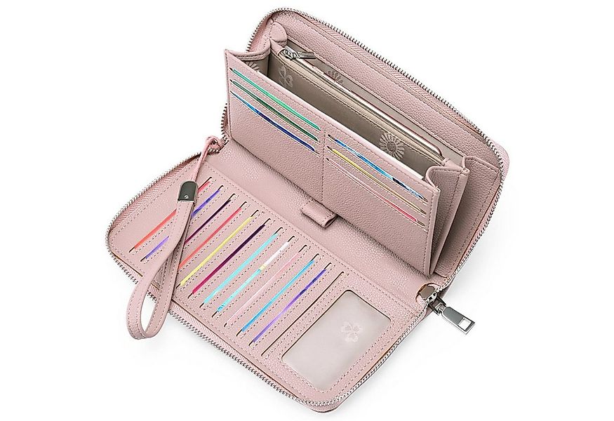 Forrlite Mini Geldbörse Geldbeutel Damen mit 18 Kartenfächer und Kleingeldf günstig online kaufen