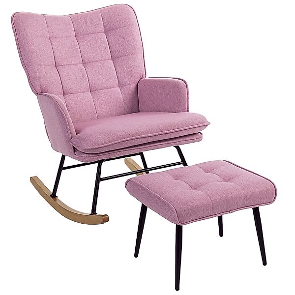 HOMCOM Schaukelsessel mit Fußhocker, Relax-Sessel, mit gepolstertem Kissen, günstig online kaufen