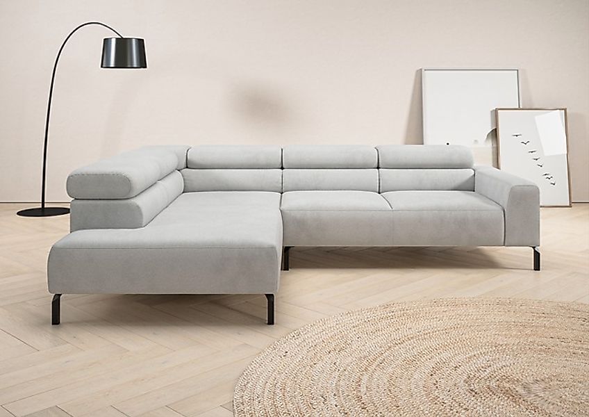 PLACES OF STYLE Ecksofa »Antonelli, L-Form, inkl. Kopfteilverstellung, Brei günstig online kaufen