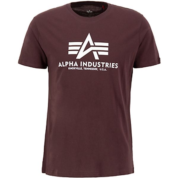 Alpha Industries  T-Shirts & Poloshirts Basic T-Shirt - deep maroon günstig online kaufen