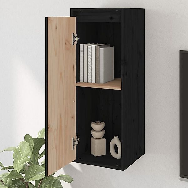vidaXL Regal Wandschränke 2 Stk. Schwarz günstig online kaufen