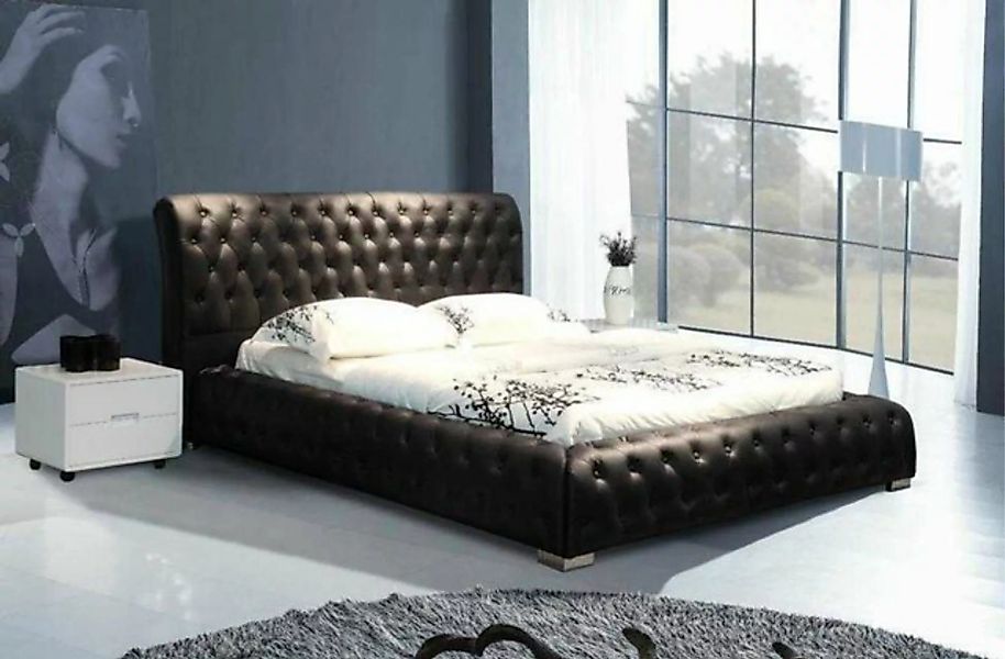 JVmoebel Bett Chesterfield Polster Doppel Ehe Betten Modernes Bett Leder 91 günstig online kaufen