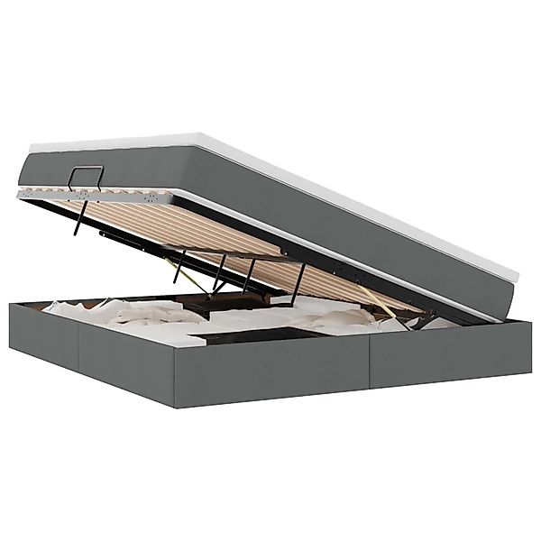 vidaXL Stauraumbett mit Matratze Dunkelgrau 180 x 200 cm 3370243 günstig online kaufen