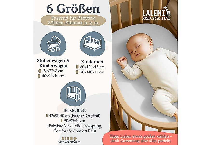 Laleni Spannbettlaken Premium für Beistellbett - Atmungsaktives Spannbetttu günstig online kaufen