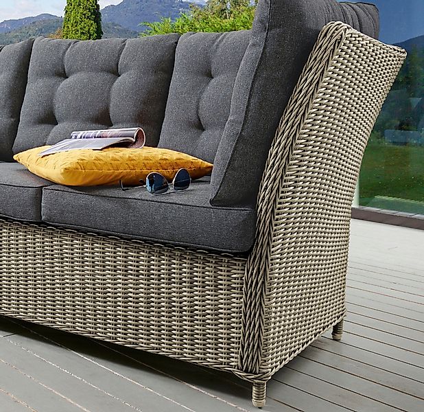 Destiny Loungesofa PALMA, Aluminium, Polyrattan, 3er Bank, inkl. Auflagen günstig online kaufen