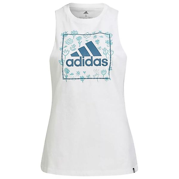 Adidas Soft Firl Ärmelloses T-shirt L White / Orbit Indigo günstig online kaufen