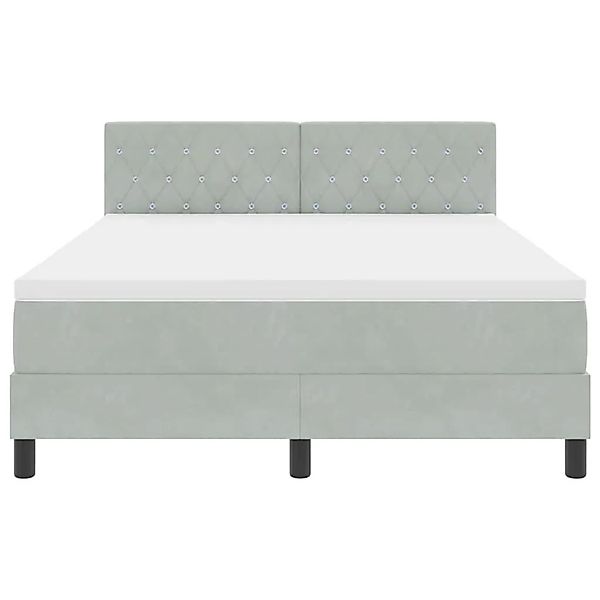 vidaXL Boxspringbett mit Kopfteil Hellgrau 140 x 190 cm Samt 3342584 günstig online kaufen