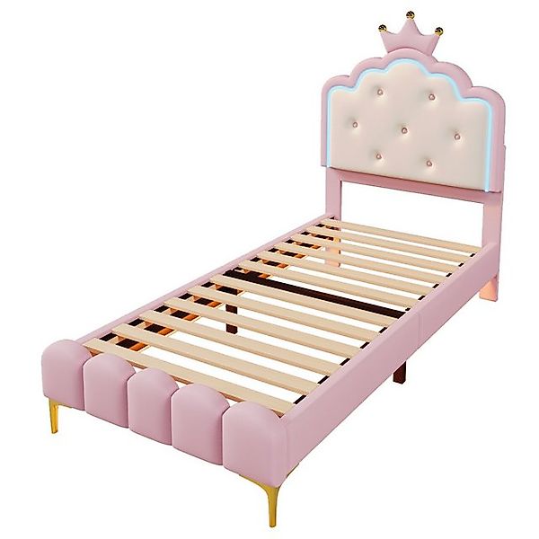 Gotagee Polsterbett 90x200cm Doppelbett Kinderbett Lattenrost LED Gästebett günstig online kaufen