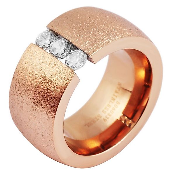 AKZENT Fingerring Koko rosé Edelstahl roségold Damen, Damen Ring günstig online kaufen