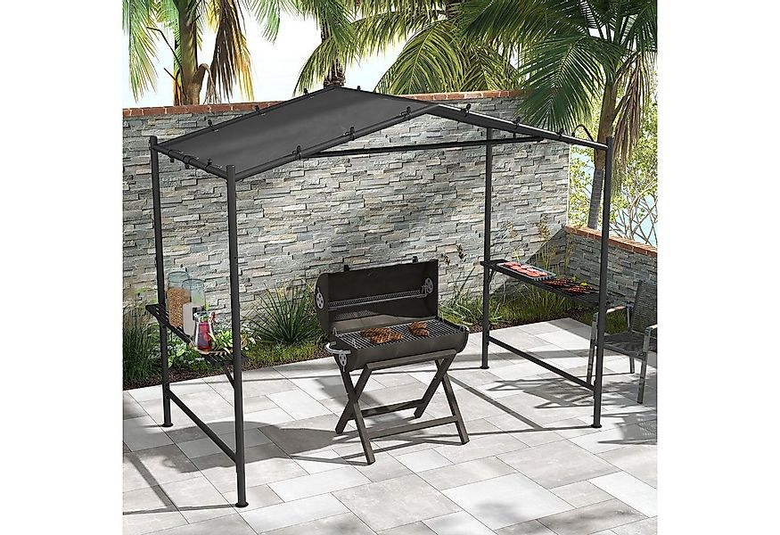 Outsunny Grillpavillon ca. 3 x 1,5m Grillüberdachung mit 2 Seitenablagen, m günstig online kaufen