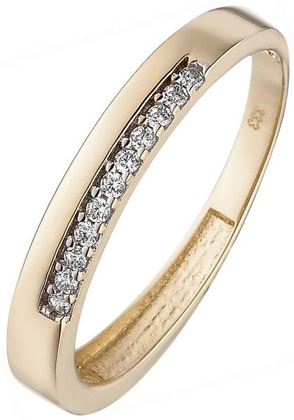 JOBO Fingerring, 333 Gold bicolor mit 11 Zirkonia günstig online kaufen