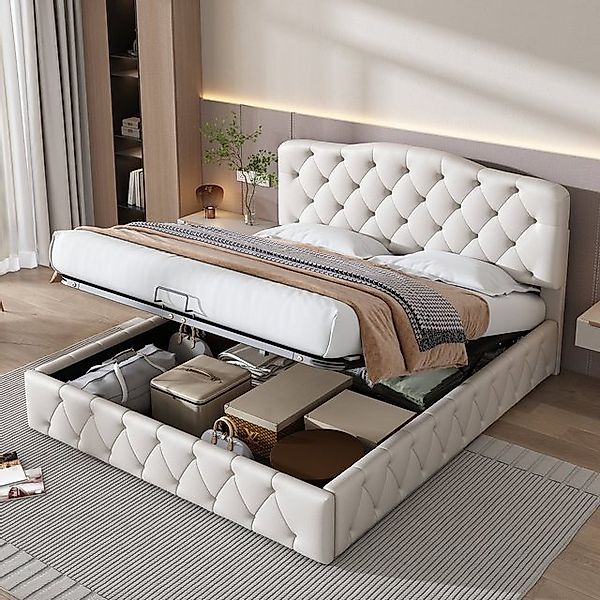 REDOM Polsterbett Doppelbett Bett hydraulisches Funktionsbett (mit Lattenro günstig online kaufen