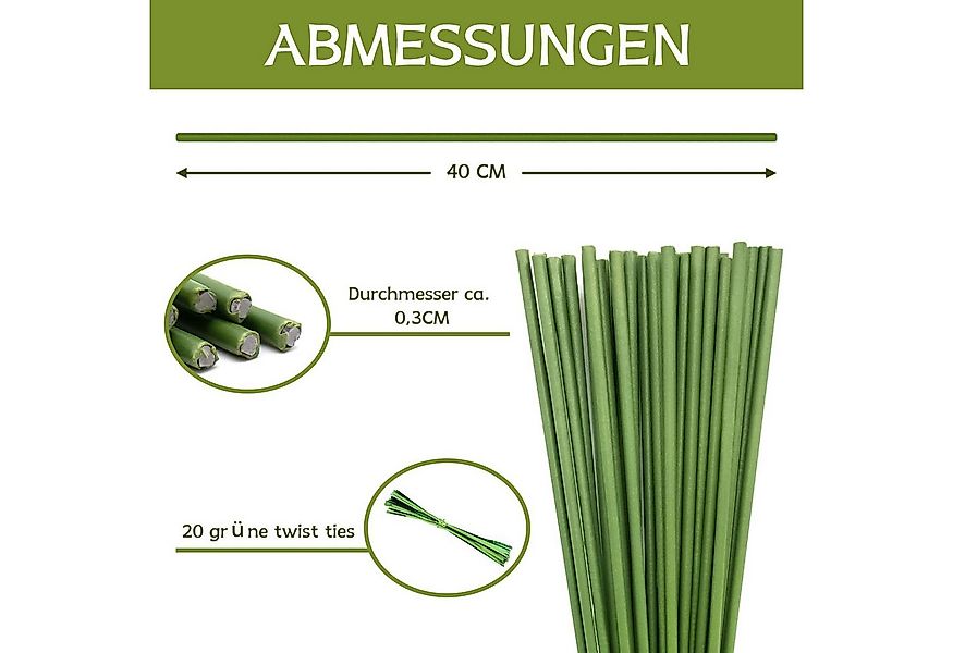 Kaket Rankhilfe Pflanzenstütze 40CM, 20 Stück Pflanzstäbe für Innen- und Au günstig online kaufen