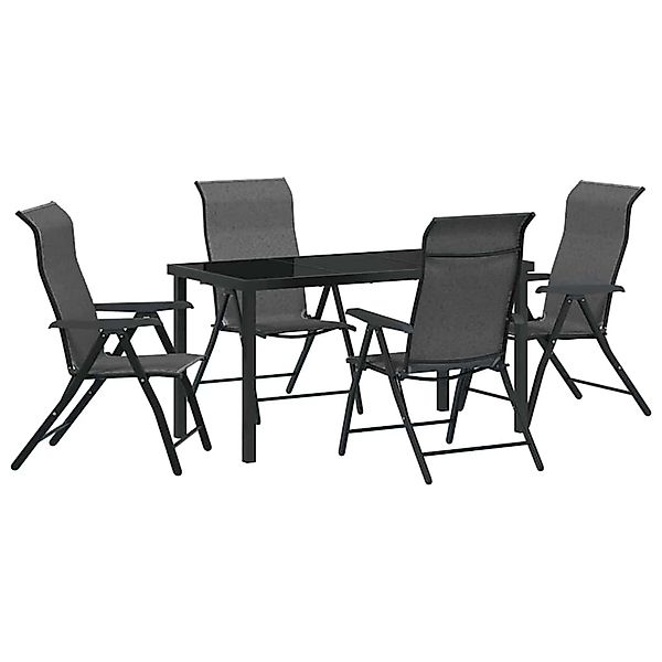 vidaXL Garten Essgruppe Höhenverstellbar 5-Tlg Grau Poly Rattan 3379277 günstig online kaufen