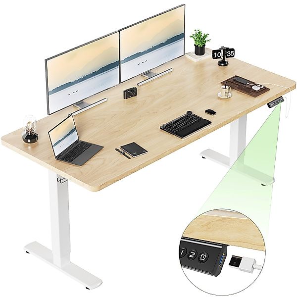 HOMALL Schreibtisch Höhenverstellbarer mit USB-Ladefunktion und günstig online kaufen