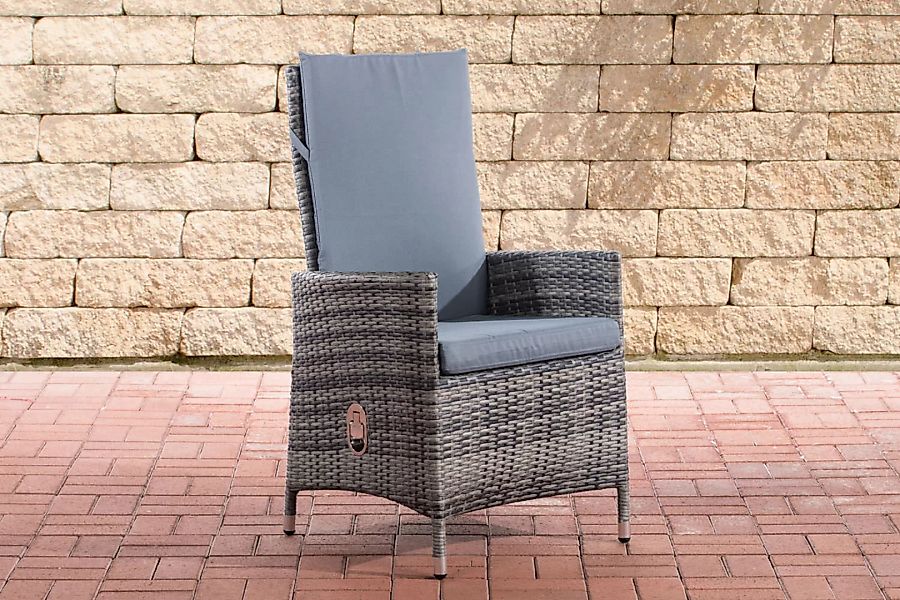 Polyrattan Stuhl Sevilla-graumeliert-Eisengrau günstig online kaufen