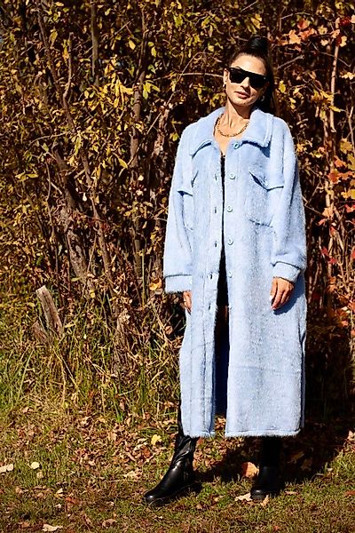 Lelü Fashion Langmantel Oversize Mantel hellblau günstig online kaufen