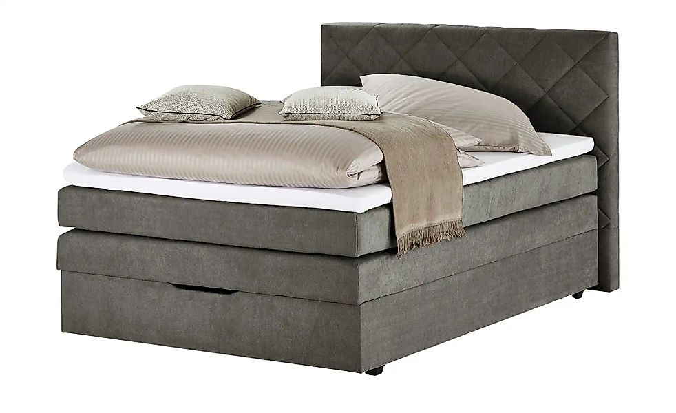 Boxspringbett mit Bettkasten und Topper Princess ¦ grau ¦ Maße (cm): B: 152 günstig online kaufen