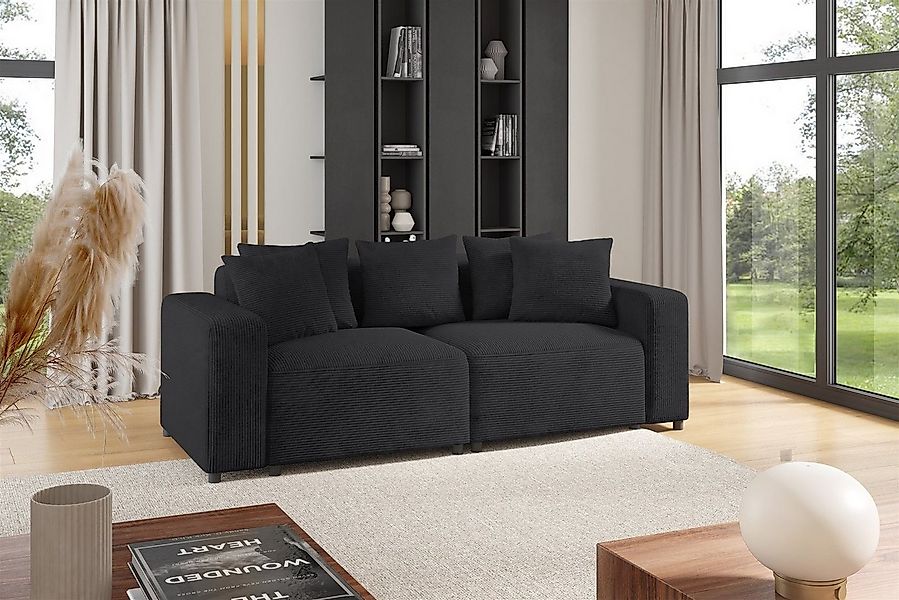 Fun Möbel 2-Sitzer Sofa Designersofa MEGAN 2-Sitzer in Stoff Poso, inkl. 5 günstig online kaufen