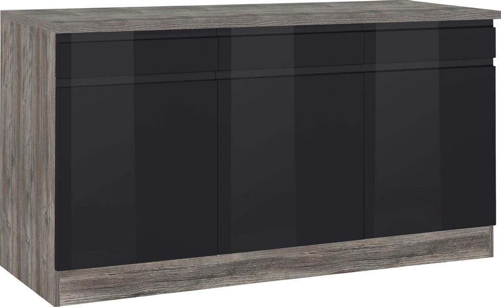 KOCHSTATION Unterschrank "KS-Virginia" 85 cm hoch, 150 cm breit, 3 Schublad günstig online kaufen