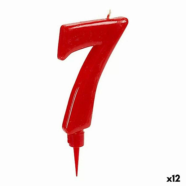 Kerze Rot Geburtstag Zahle 7 (12 Stück) günstig online kaufen