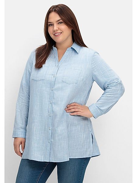 Sheego Hemdbluse Große Größen mit Krempelärmeln, günstig online kaufen
