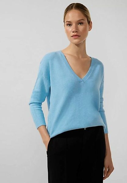 STREET ONE V-Ausschnitt-Pullover aus softem Materialmix günstig online kaufen